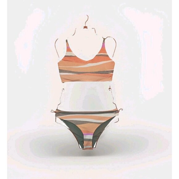 Prana Other - Prana Bikini Set Willow Falls Top & Gemma Bottom Medium Reversible Waves Print